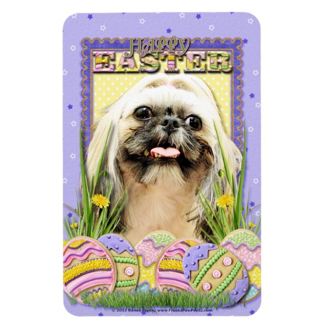 Magnet Flexible Cookies d'oeufs de Pâques - Shih Tzu - Opal (Vertical)