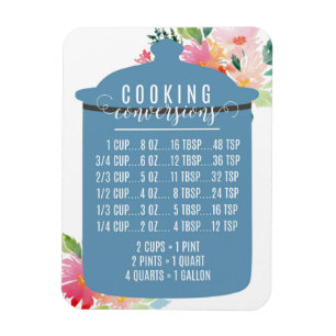 Magnet Flexible Cooking Conversion Chart   Blue Jar