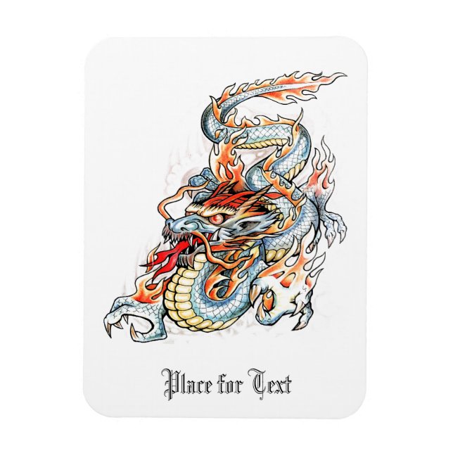 Magnet Flexible Cool brûler un dragon oriental (Vertical)