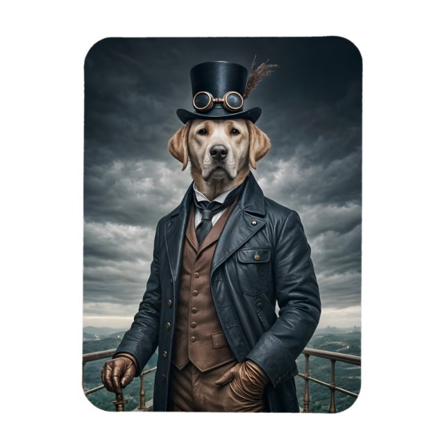 Magnet Flexible Cool Elégant Victorian Steampunk Labrador Chien Ar (Vertical)