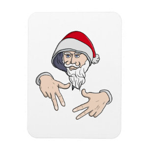 Magnet Flexible Cool Gangsta Hip hop Rap de la main Père Noël