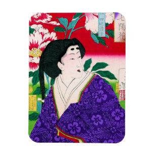 Magnet Flexible Cool oriental japonais bois imprimé geisha lady ar