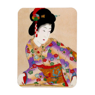 Magnet Flexible Cool oriental japonais classique geisha lady art