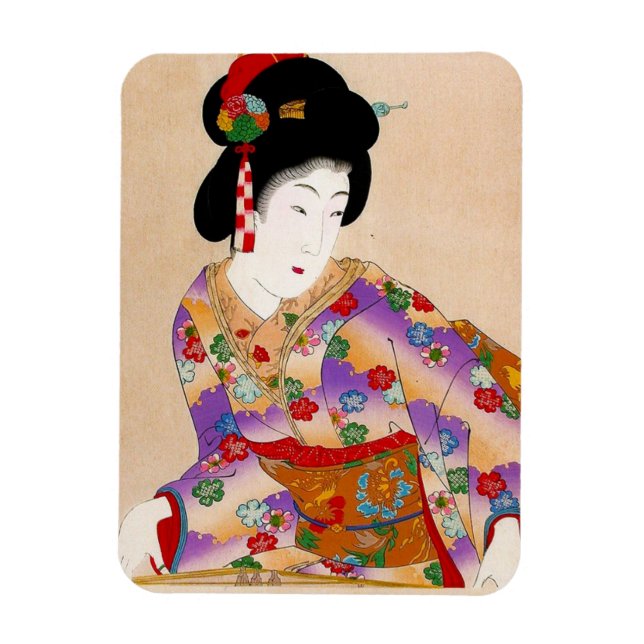Magnet Flexible Cool oriental japonais classique geisha lady art (Vertical)