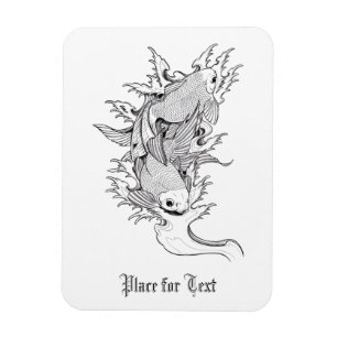 Magnet Flexible Cool Oriental Japonais Twin Koi Carp