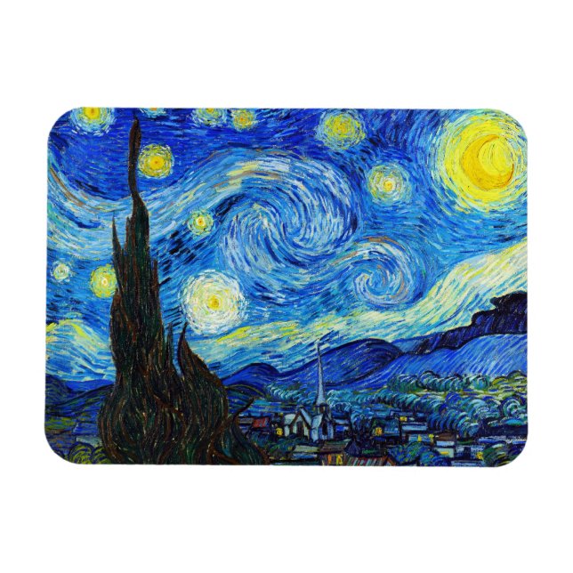 Magnet Flexible Cool Starry Night Vincent Van Gogh peinture (Horizontal)