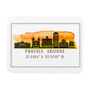 Magnet Flexible Coordonnées de la carte du coucher de soleil Phoe