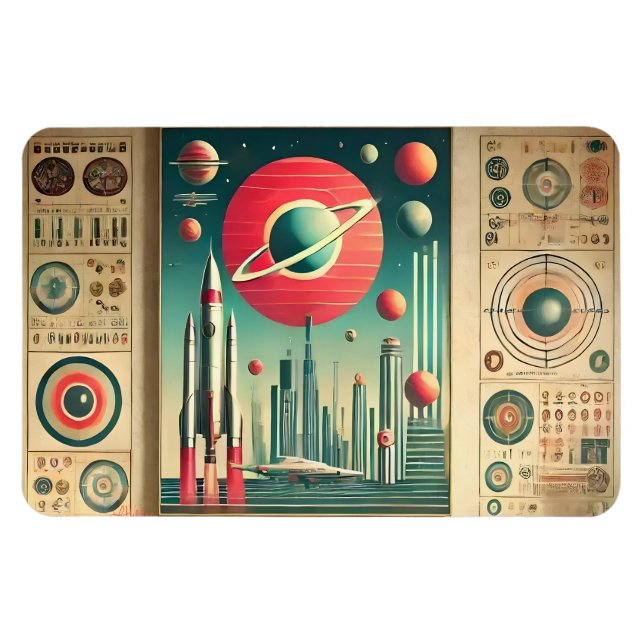 Magnet Flexible Coordonnées Interplanétaires de l'Ère Spatiale Rel (Horizontal)