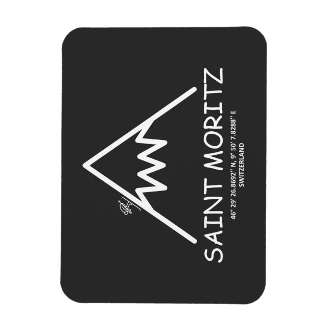 Magnet Flexible Coordonnées Saint Moritz Suisse (Vertical)