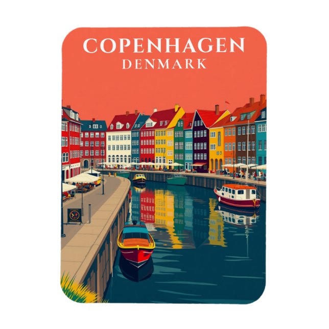 Magnet Flexible Copenhague Danemark Nyhavn Canal Europe Travel (Vertical)