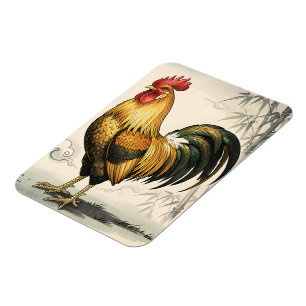 Magnet Flexible Coq doré art japonais