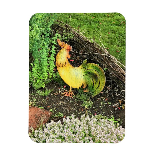 Magnet Flexible Coq jaune et vert (Vertical)