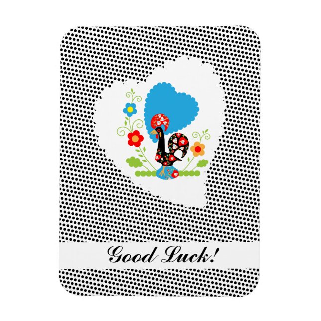 Magnet Flexible Coq portugais avec pois noirs (Vertical)