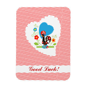 Magnet Flexible Coq portugais avec pois rouges
