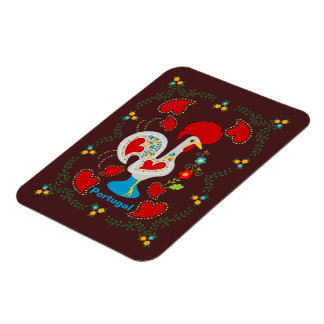 Magnet Flexible Coq traditionnel de Barcelos en blanc