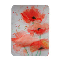 Coquelicots Rouge Clair Aquarelle Floral Fête d'An