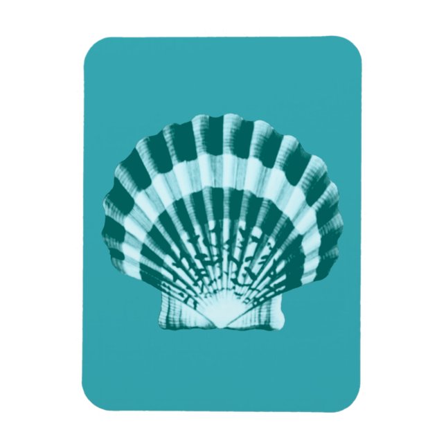 Magnet Flexible Coquillage - Tons bleu turquoise (Vertical)