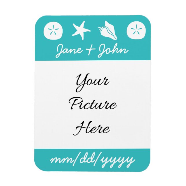Magnet Flexible Coquillages d'été dans un aimant Turquoise Save th (Vertical)