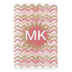 Magnet Flexible Coral Spice Scribble ZigZag Chevron Motif