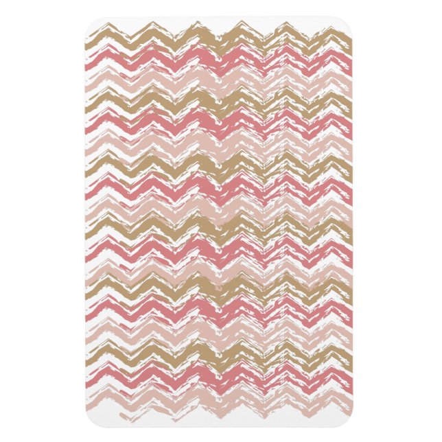 Magnet Flexible Coral Spice Scribble ZigZag Chevron Motif (Vertical)