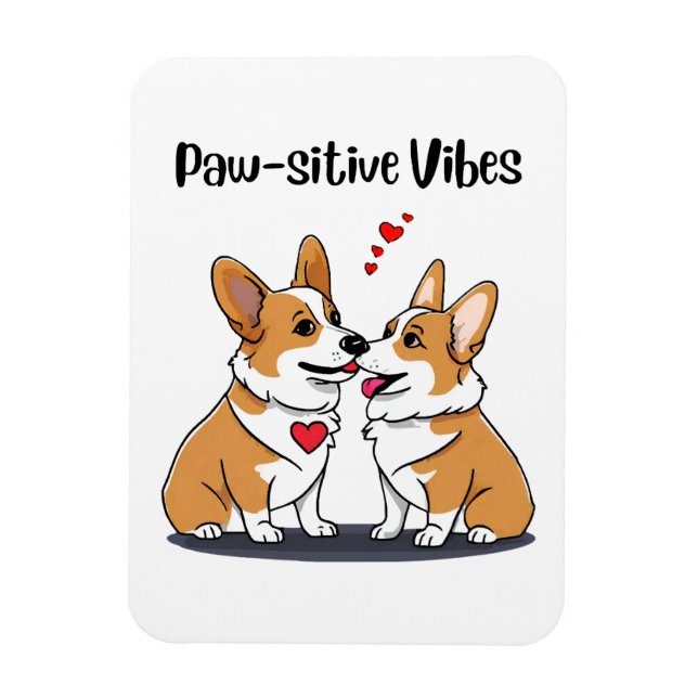 Magnet Flexible Corgis Vibes en Amour (Vertical)