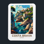 Magnet Flexible Costa Brava Espagne Catalogne Voyage Art Vintage<br><div class="desc">Costa Brava retro design de voyage vectoriel. La Costa Brava est une région côtière de Catalogne,  dans le nord-est de l'Espagne.</div>