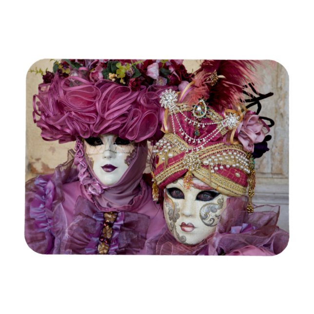 Magnet Flexible Costume de Carnaval violet, Venise (Horizontal)