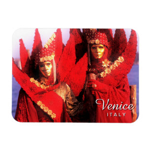 Magnet Flexible Costumes de Carnaval Rouge - Venise, Italie