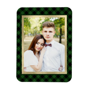 Magnet Flexible Cosy Plaid Photo Plaid de bisons verts et noirs