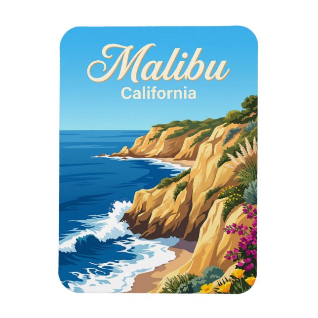 Magnet Flexible Côte de Malibu Californie (Vertical)