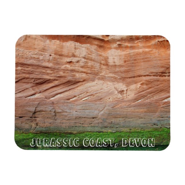 Magnet Flexible Côte Jurassique roches rouges, Devon, Angleterre (Horizontal)