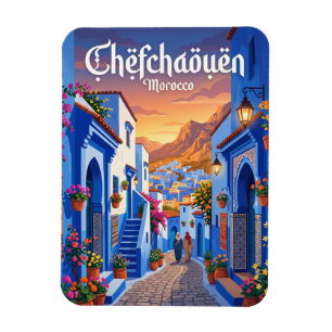 Magnet Flexible Coucher de soleil à Chefchaouen Maroc