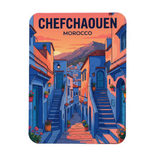 Magnet Flexible Coucher de soleil à Chefchaouen Maroc