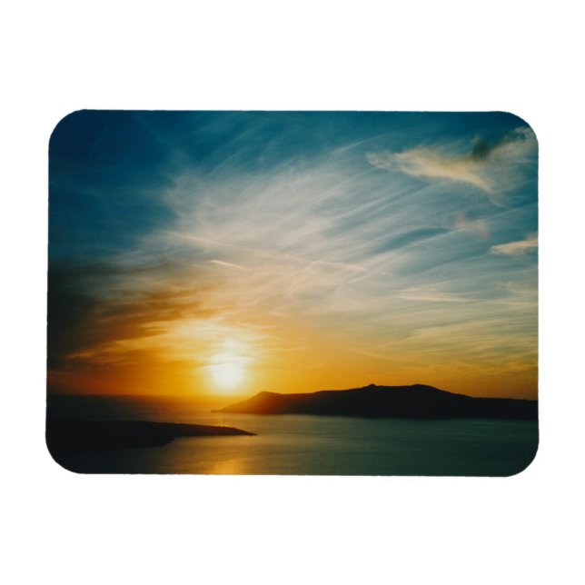 Magnet Flexible coucher de soleil à Santorin, Grèce (Horizontal)