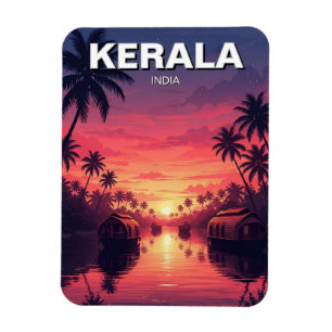 Magnet Flexible Coucher de soleil au Kerala en Inde