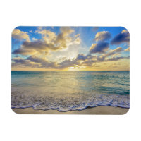 Coucher de soleil d'Aruba au-dessus de la mer mobi