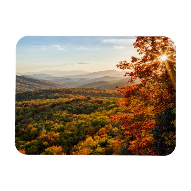 Magnet Flexible Coucher de soleil d'automne | Caroline du Nord (Horizontal)