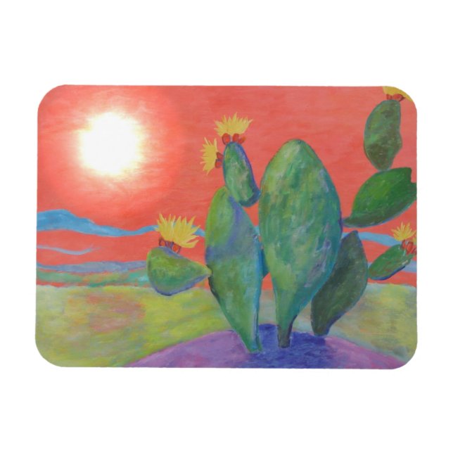 Magnet Flexible Coucher de soleil de Cactus Sud-Ouest (Horizontal)