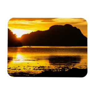 Magnet Flexible Coucher de soleil doré sur la baie