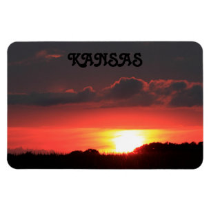 Magnet Flexible Coucher de soleil Kansas avec nuages magnétique fl