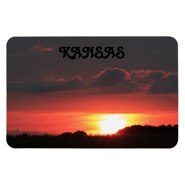 Magnet Flexible Coucher de soleil Kansas avec nuages magnétique fl (Horizontal)
