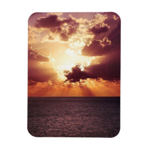 Magnet Flexible Coucher de soleil nuageux au-dessus de l'horizon m