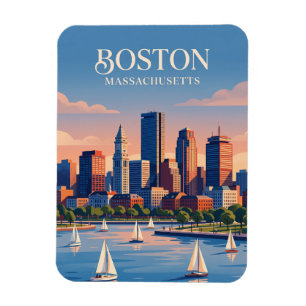 Magnet Flexible Coucher de soleil sur Boston USA
