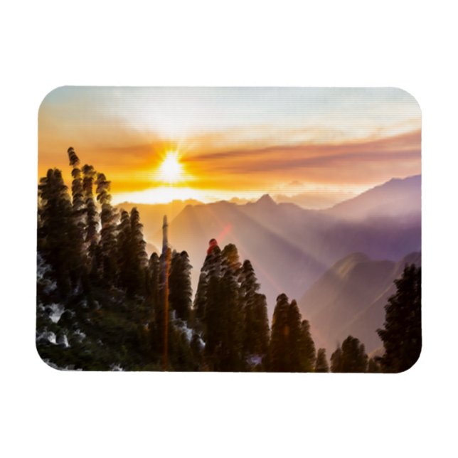 Magnet Flexible Coucher de soleil sur la forêt (Horizontal)