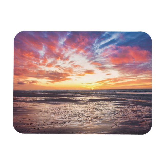 Magnet Flexible Coucher de soleil sur la plage et la mer (Horizontal)