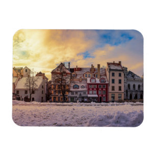Magnet Flexible Coucher de soleil sur la rue à Riga