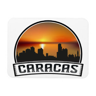 Magnet Flexible Coucher de soleil sur la skyline de Caracas Venezu