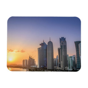 Magnet Flexible Coucher de soleil sur la ville de Doha, Qatar