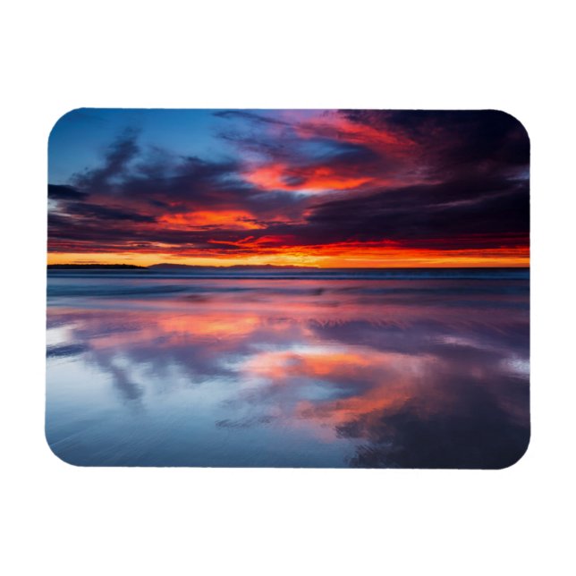 Magnet Flexible Coucher de soleil sur les îles anglo-normandes, CA (Horizontal)