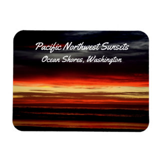 Magnet Flexible Coucher de soleil sur Ocean Shores, photo WA